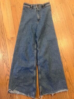 Zara Wide Leg High Waist Denim Jeans
